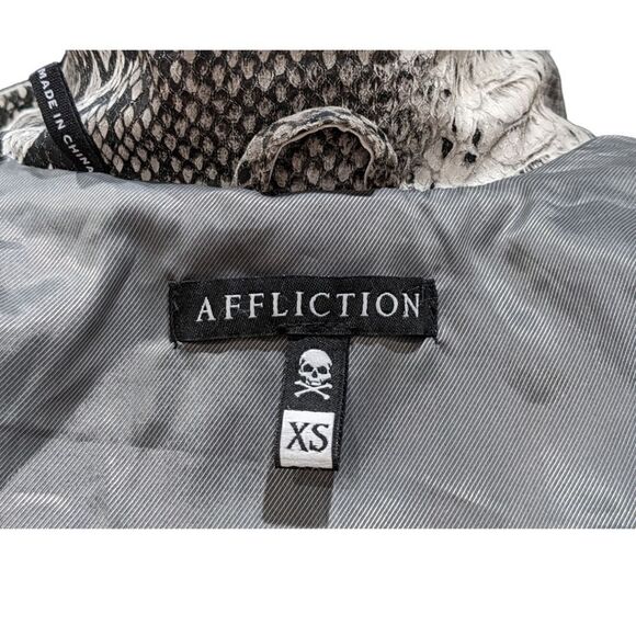 NWOT Affliction Women's Faux Snake Print Full Zip Moto Jacket Size XS - Picture 11 of 12